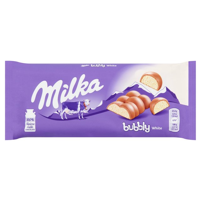 MILKA 95G BUBBLY WHITE